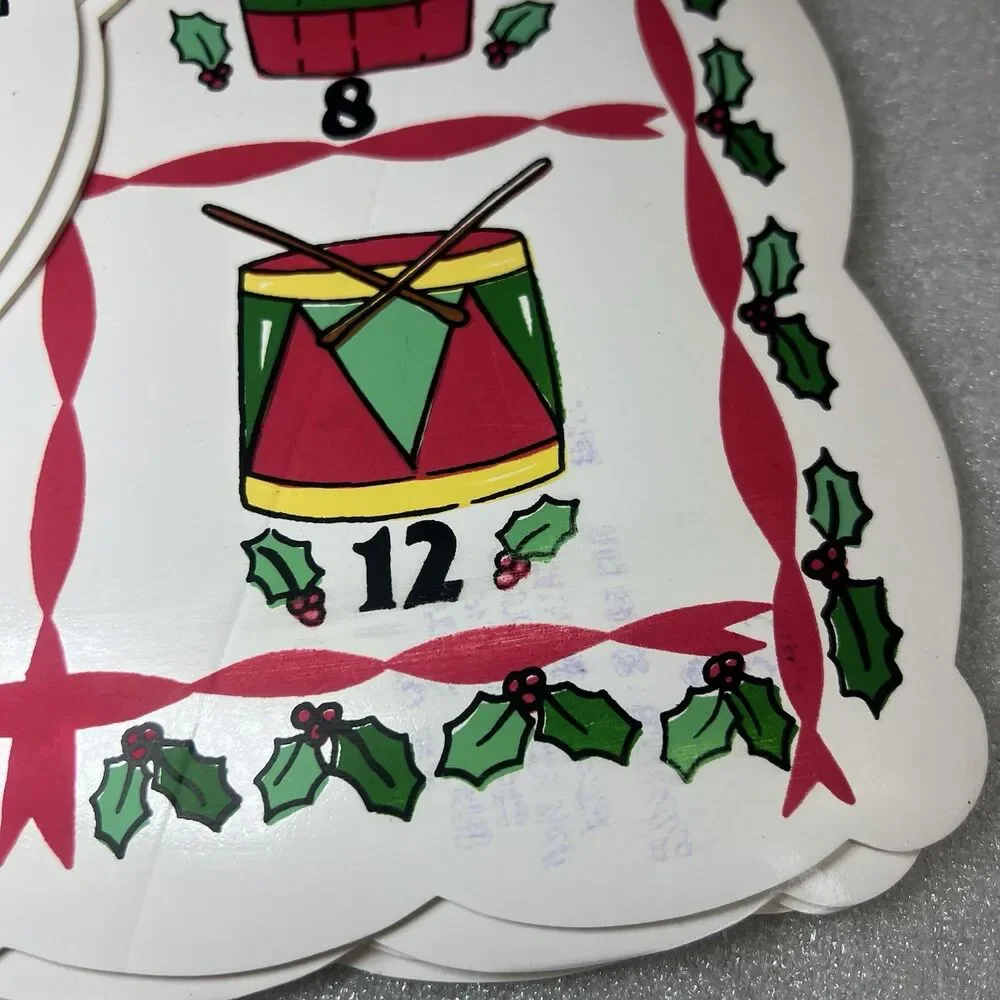 Vintage Town and Country Vinyl Placemats 12 Days Of Christmas Set of 6